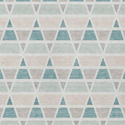 10' X 14' Mint Green And Green Geometric Washable Indoor Outdoor Area Rug HomeRoots