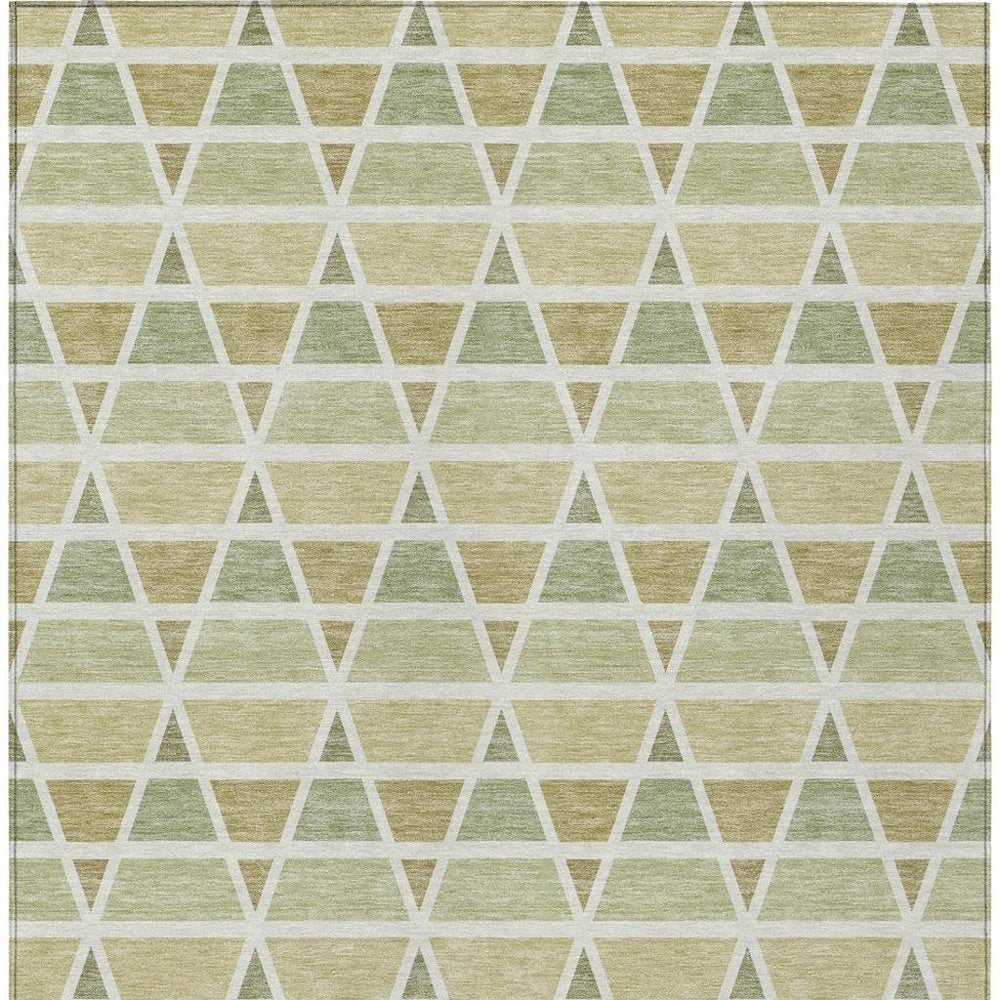 3' X 5' Sage And Green Geometric Washable Indoor Outdoor Area Rug HomeRoots