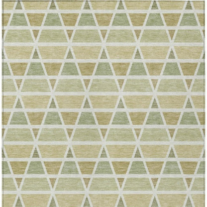 3' X 5' Sage And Green Geometric Washable Indoor Outdoor Area Rug HomeRoots