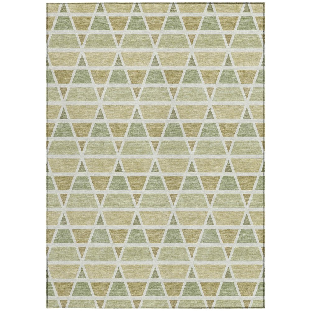 3' X 5' Sage And Green Geometric Washable Indoor Outdoor Area Rug HomeRoots