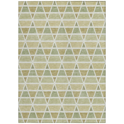 3' X 5' Sage And Green Geometric Washable Indoor Outdoor Area Rug HomeRoots