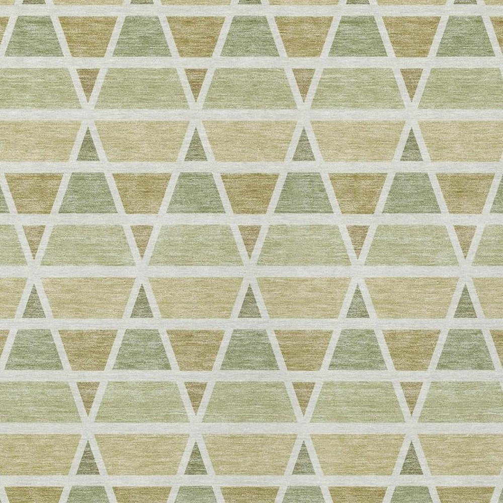 5' X 8' Sage And Green Geometric Washable Indoor Outdoor Area Rug HomeRoots
