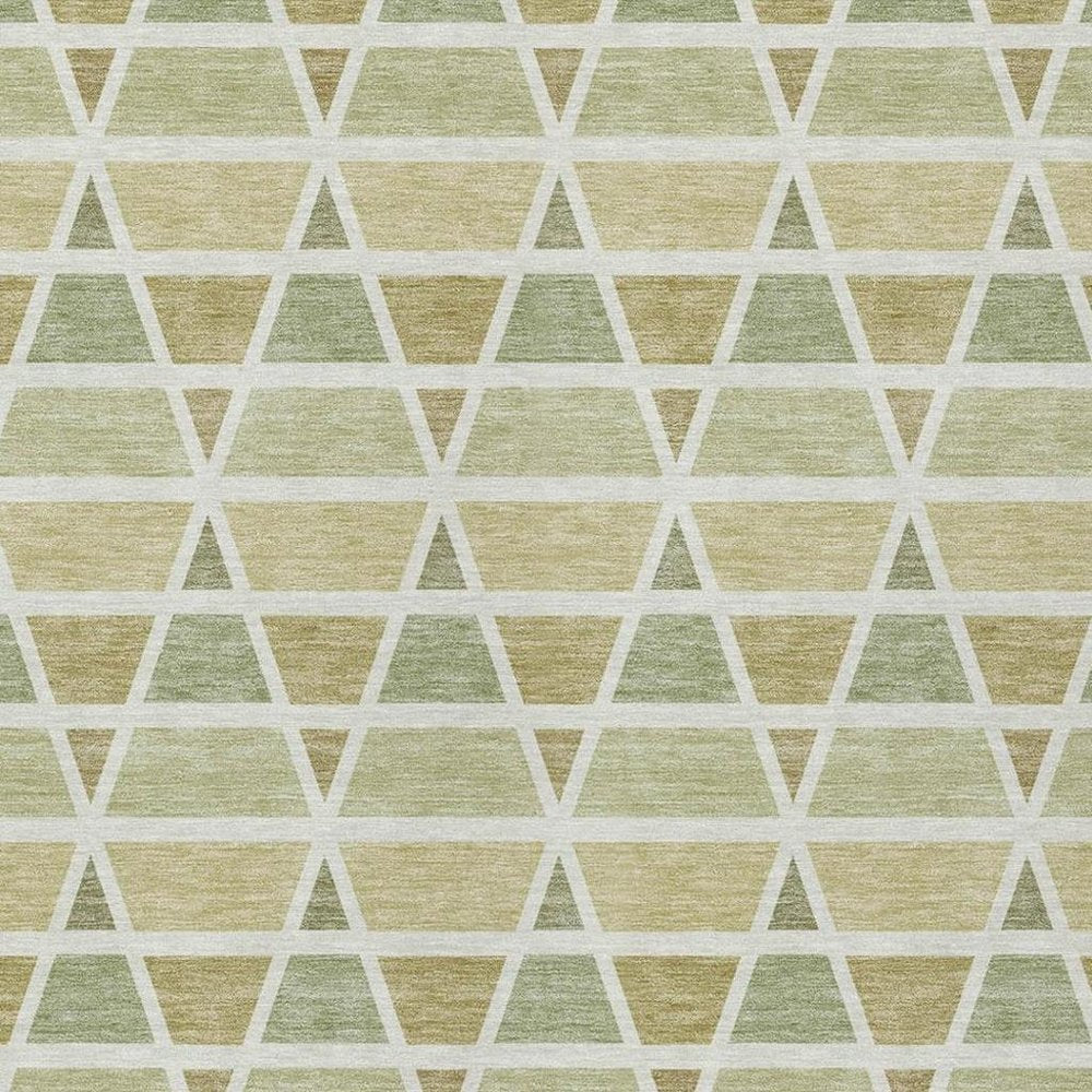 8' X 10' Sage And Green Geometric Washable Indoor Outdoor Area Rug HomeRoots
