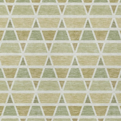 8' X 10' Sage And Green Geometric Washable Indoor Outdoor Area Rug HomeRoots