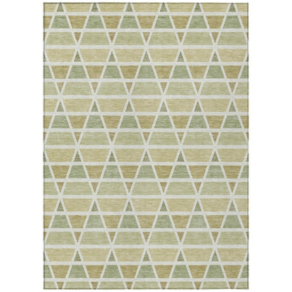 8' X 10' Sage And Green Geometric Washable Indoor Outdoor Area Rug HomeRoots