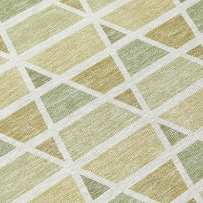 8' X 10' Sage And Green Geometric Washable Indoor Outdoor Area Rug HomeRoots