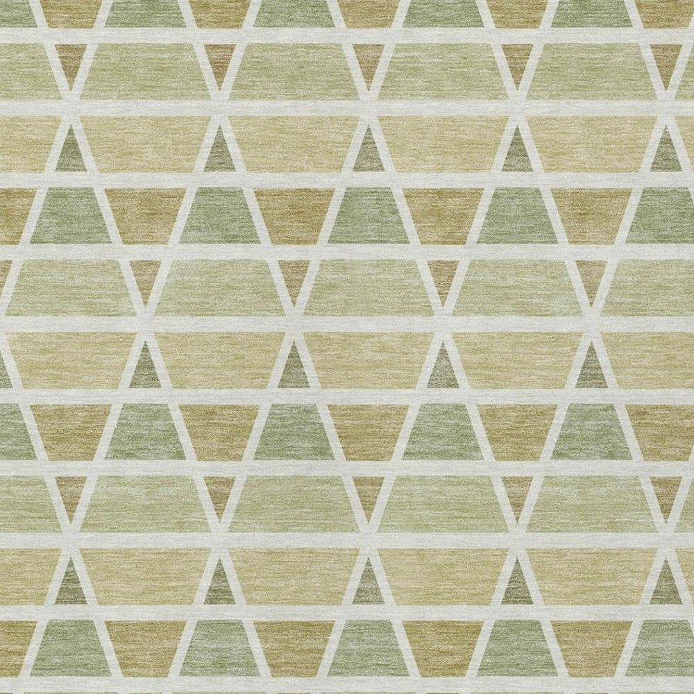 9' X 12' Sage And Green Geometric Washable Indoor Outdoor Area Rug HomeRoots