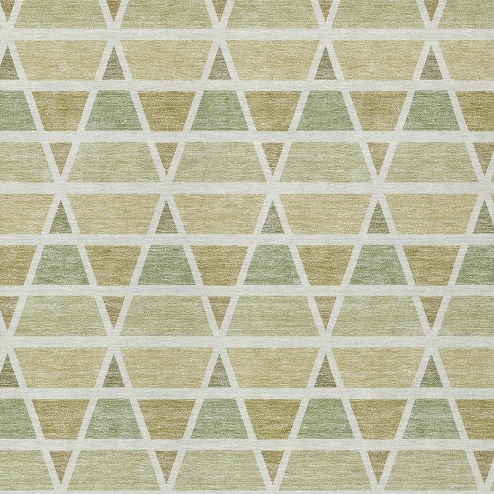 10' X 14' Sage And Green Geometric Washable Indoor Outdoor Area Rug HomeRoots