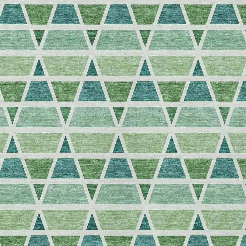 5' X 8' Teal Blue And Green Geometric Washable Indoor Outdoor Area Rug HomeRoots
