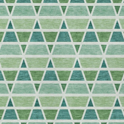 9' X 12' Teal Blue And Green Geometric Washable Indoor Outdoor Area Rug HomeRoots