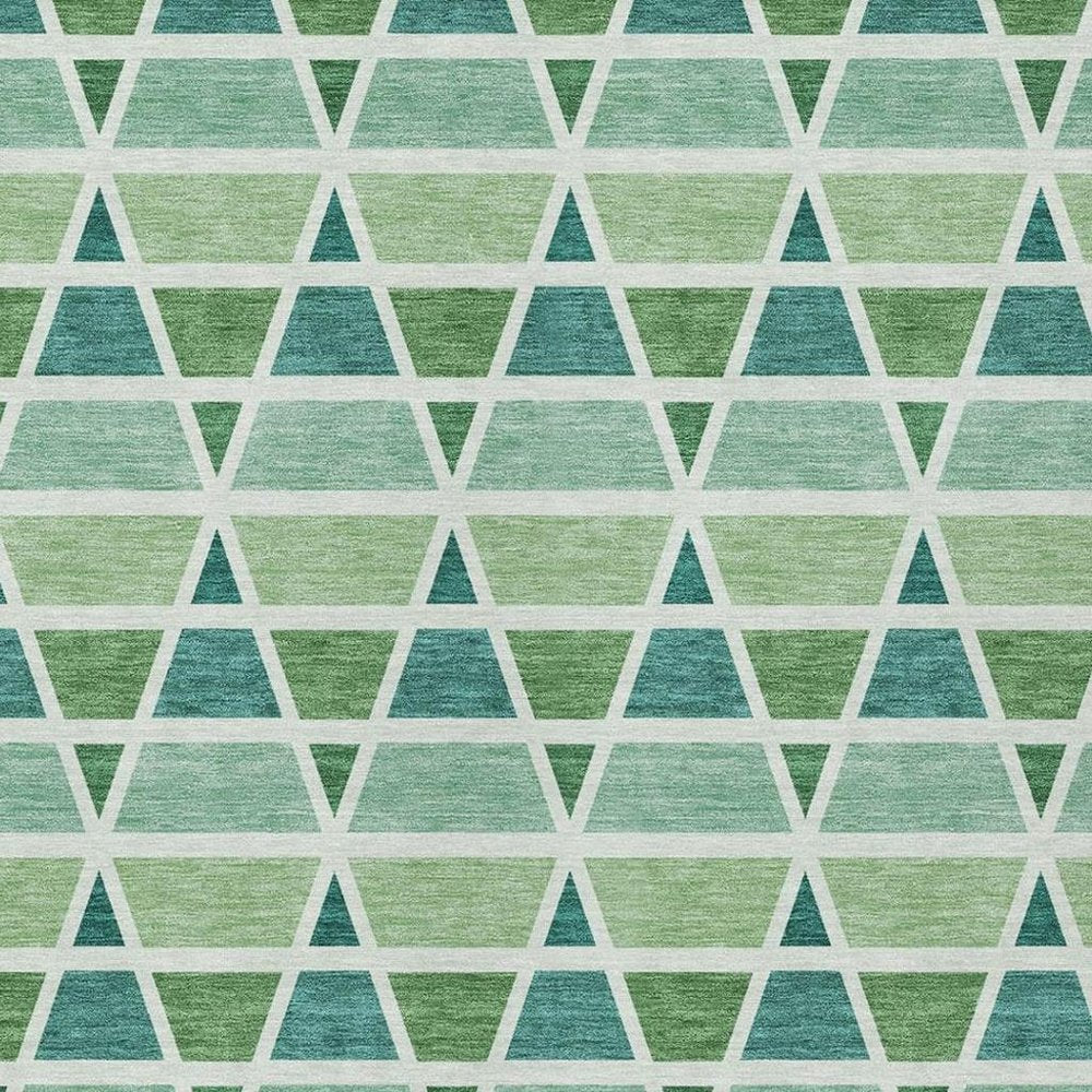 10' X 14' Teal Blue And Green Geometric Washable Indoor Outdoor Area Rug HomeRoots