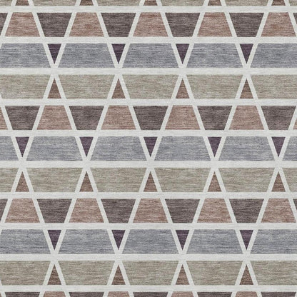 3' X 5' Taupe And Brown Geometric Washable Indoor Outdoor Area Rug HomeRoots