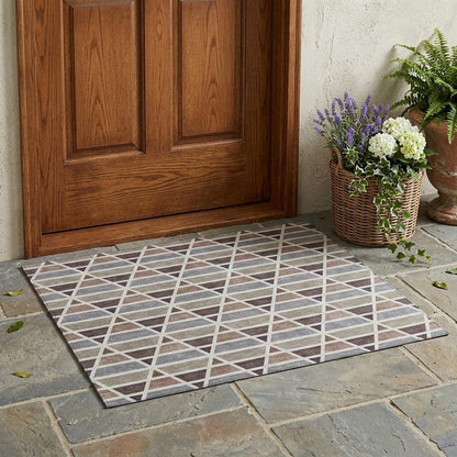 3' X 5' Taupe And Brown Geometric Washable Indoor Outdoor Area Rug HomeRoots