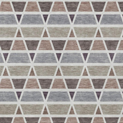 8' X 10' Taupe And Brown Geometric Washable Indoor Outdoor Area Rug HomeRoots