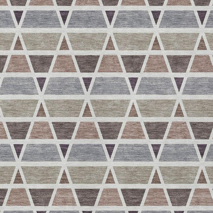 10' X 14' Taupe And Brown Geometric Washable Indoor Outdoor Area Rug HomeRoots