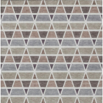 10' X 14' Taupe And Brown Geometric Washable Indoor Outdoor Area Rug HomeRoots