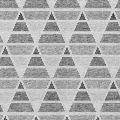 5' X 8' Gray And Silver Geometric Washable Indoor Outdoor Area Rug HomeRoots