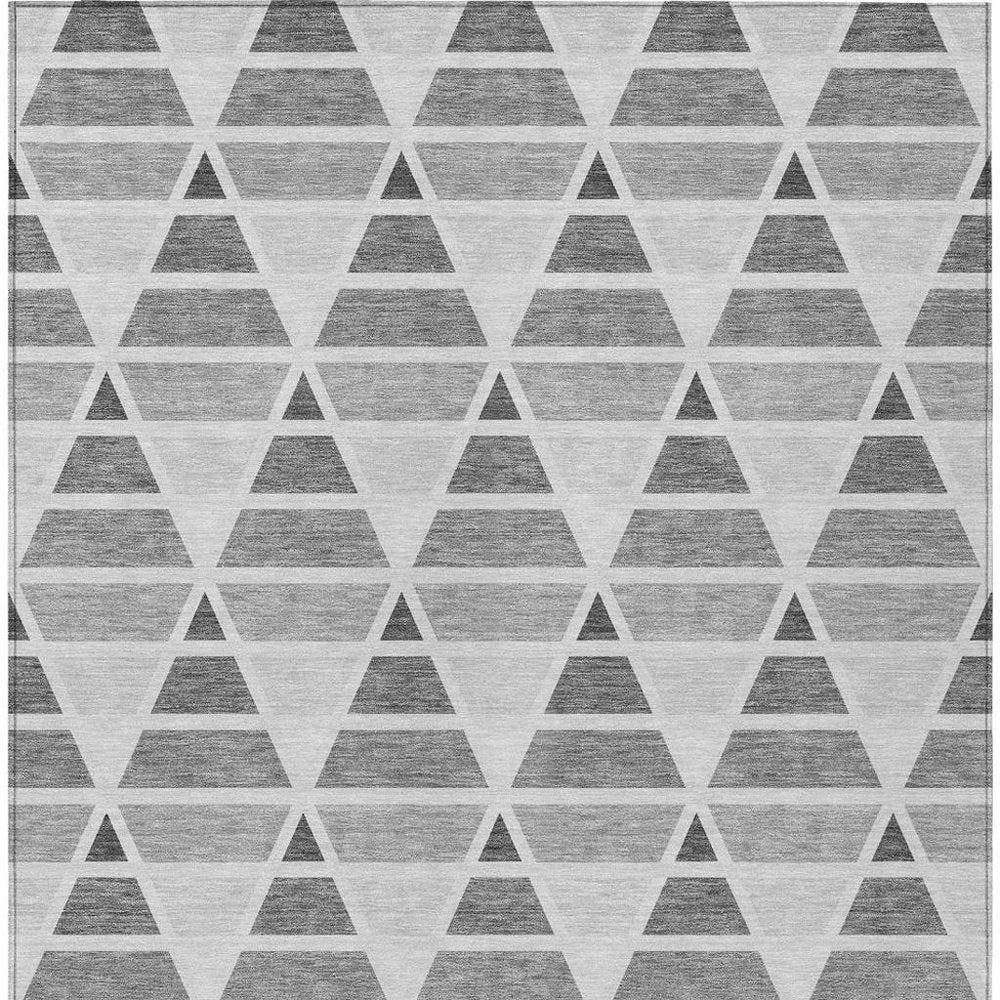 5' X 8' Gray And Silver Geometric Washable Indoor Outdoor Area Rug HomeRoots