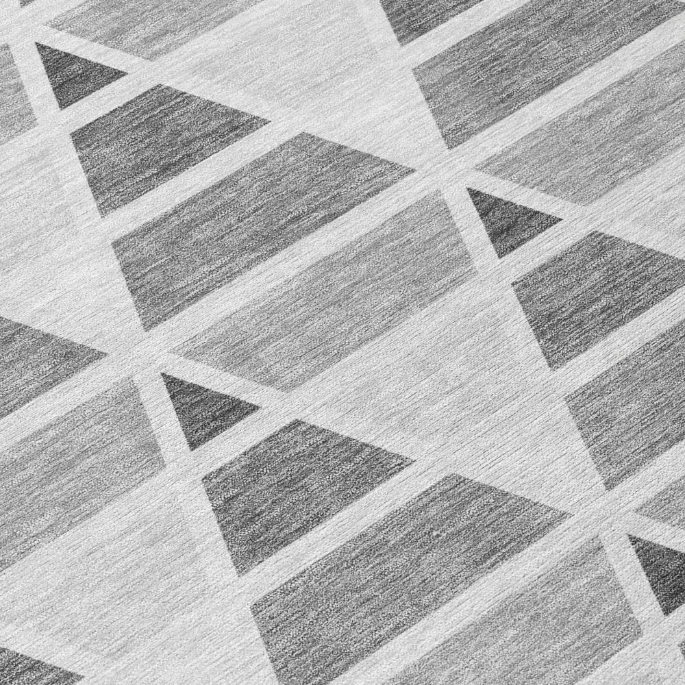 10' X 14' Gray And Silver Geometric Washable Indoor Outdoor Area Rug HomeRoots