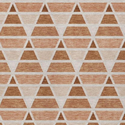 3' X 5' Orange And Rust Geometric Washable Indoor Outdoor Area Rug HomeRoots