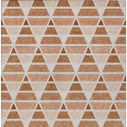 8' X 10' Orange And Rust Geometric Washable Indoor Outdoor Area Rug HomeRoots