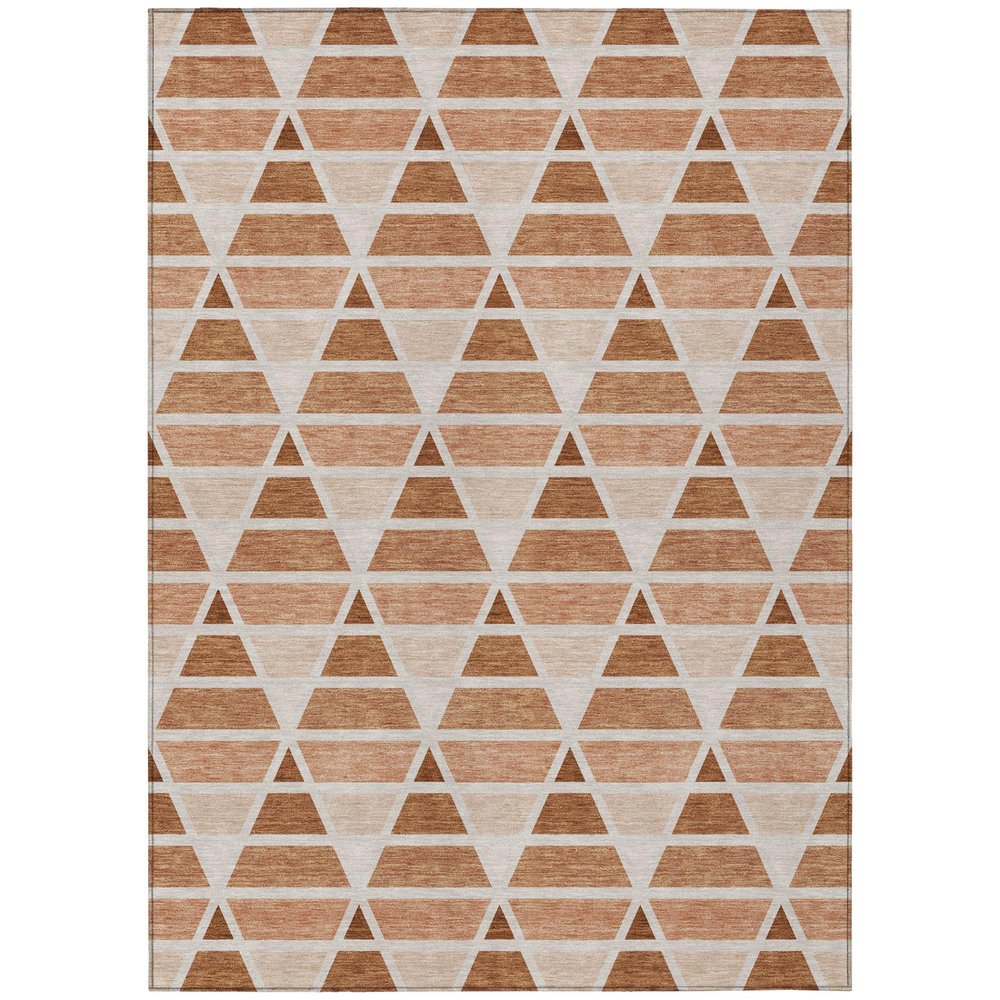 10' X 14' Orange And Rust Geometric Washable Indoor Outdoor Area Rug HomeRoots