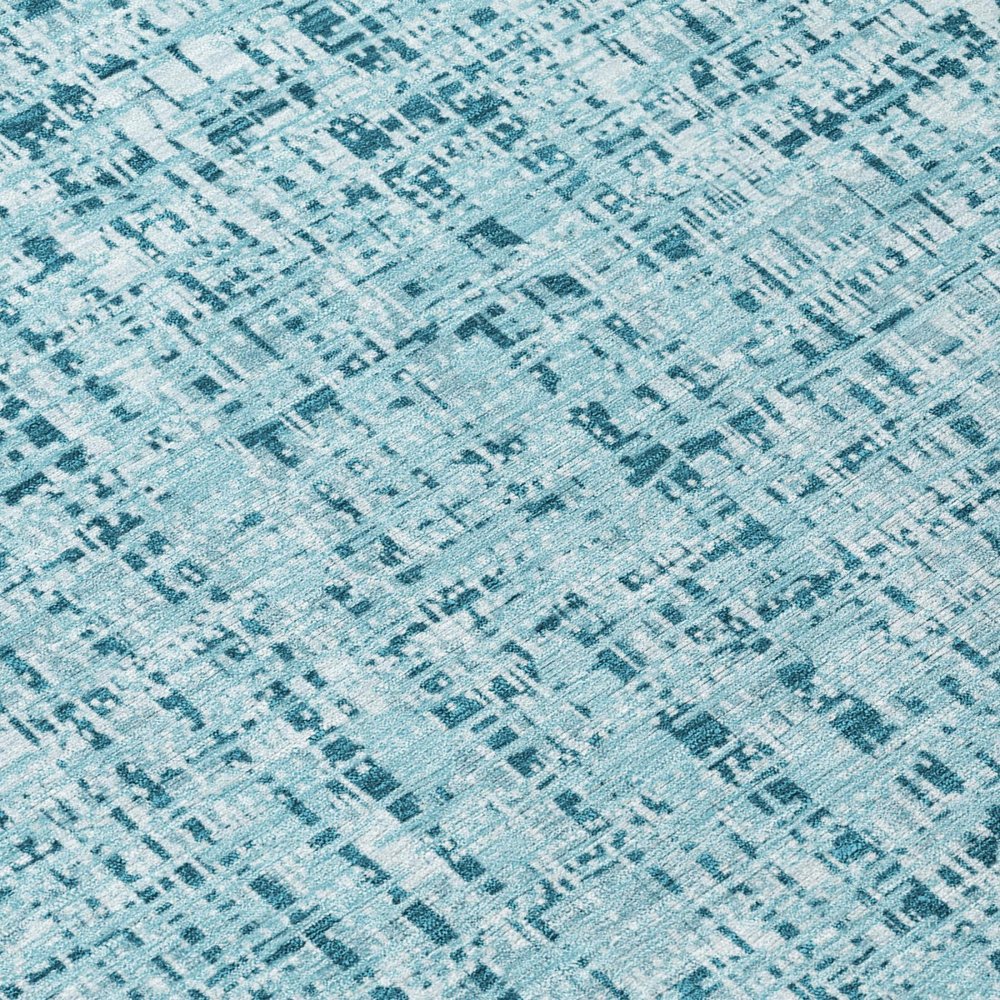 3' X 5' Aqua And Teal Blue Abstract Washable Indoor Outdoor Area Rug HomeRoots