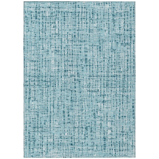 10' X 14' Aqua And Teal Blue Abstract Washable Indoor Outdoor Area Rug HomeRoots