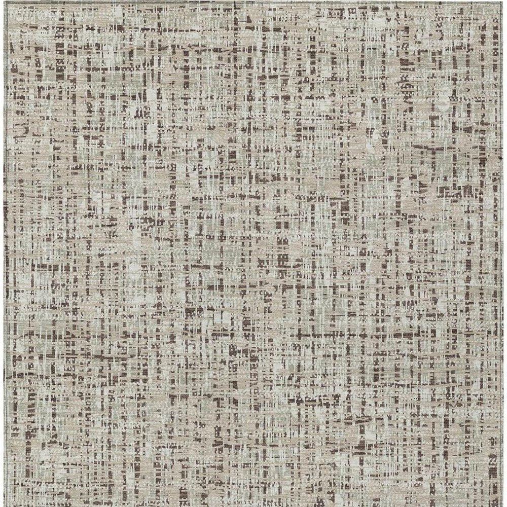 3' X 5' Beige And Brown Abstract Washable Indoor Outdoor Area Rug HomeRoots