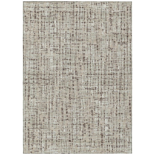 3' X 5' Beige And Brown Abstract Washable Indoor Outdoor Area Rug HomeRoots
