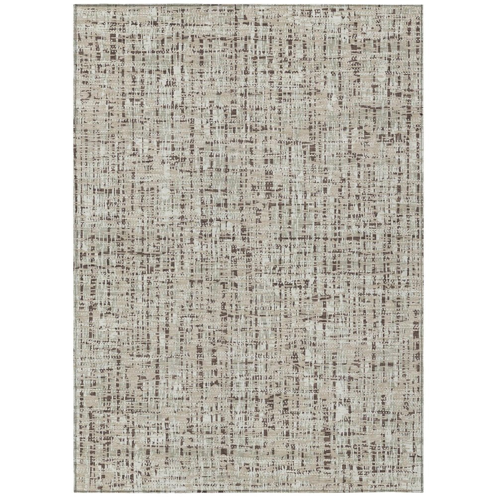 5' X 8' Beige And Brown Abstract Washable Indoor Outdoor Area Rug HomeRoots