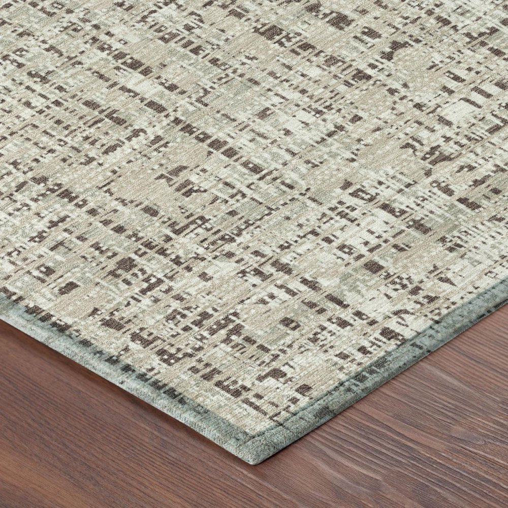 5' X 8' Beige And Brown Abstract Washable Indoor Outdoor Area Rug HomeRoots
