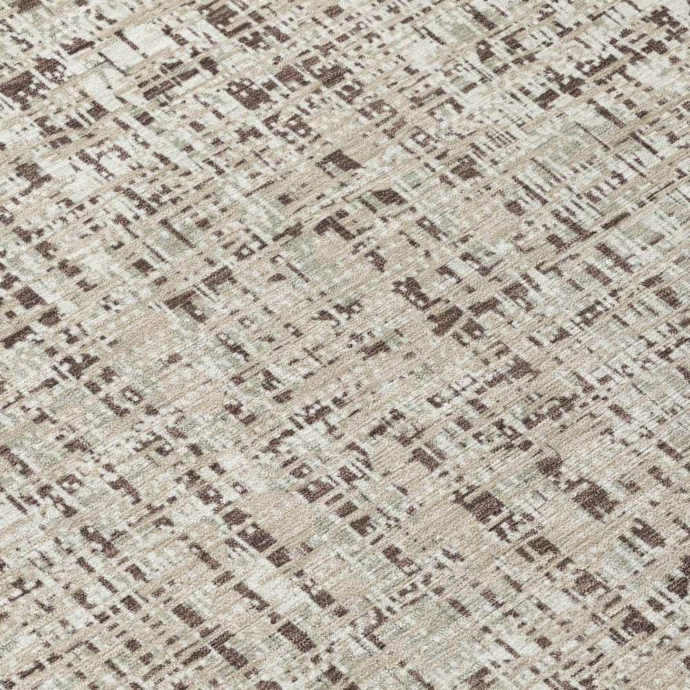 5' X 8' Beige And Brown Abstract Washable Indoor Outdoor Area Rug HomeRoots