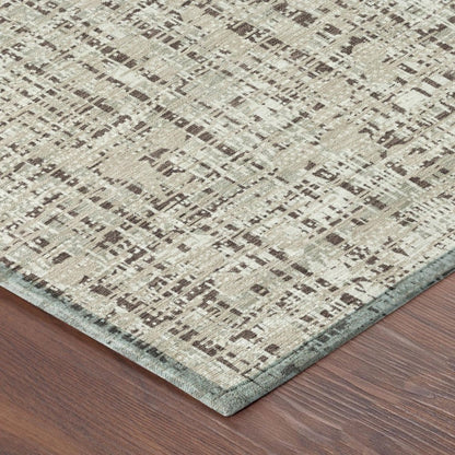 8' Beige And Brown Round Abstract Washable Indoor Outdoor Area Rug HomeRoots