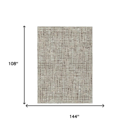 9' X 12' Beige And Brown Abstract Washable Indoor Outdoor Area Rug HomeRoots