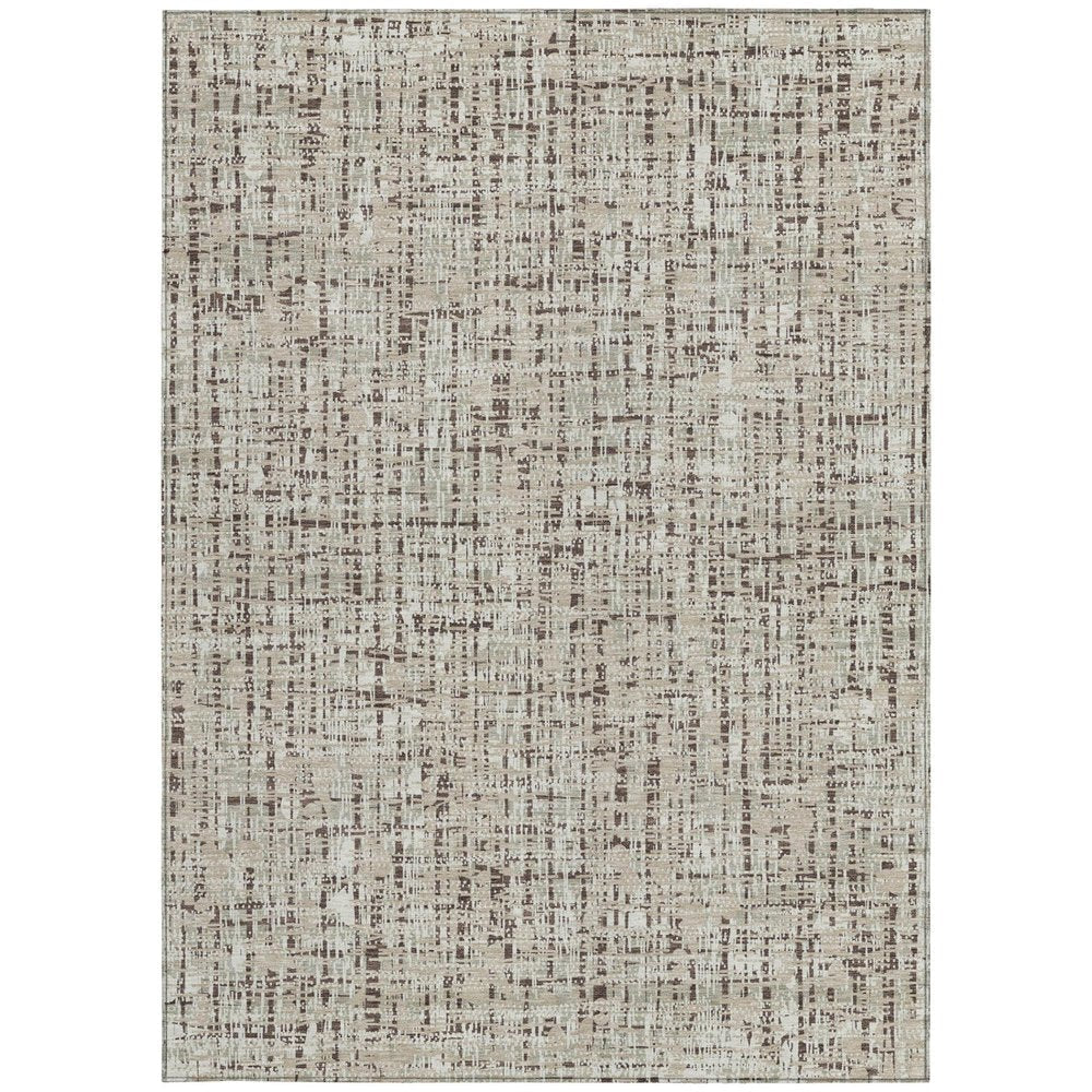 10' X 14' Beige And Brown Abstract Washable Indoor Outdoor Area Rug HomeRoots
