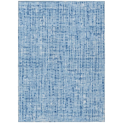 9' X 12' Blue And Denim Blue Abstract Washable Indoor Outdoor Area Rug HomeRoots