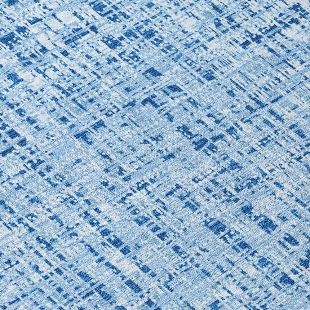 9' X 12' Blue And Denim Blue Abstract Washable Indoor Outdoor Area Rug HomeRoots
