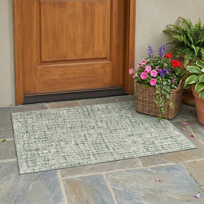 3' X 5' Green And Brown Abstract Washable Indoor Outdoor Area Rug HomeRoots
