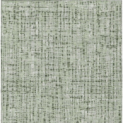 5' X 8' Green And Brown Abstract Washable Indoor Outdoor Area Rug