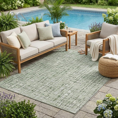 5' X 8' Green And Brown Abstract Washable Indoor Outdoor Area Rug HomeRoots