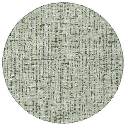 8' Green And Brown Round Abstract Washable Indoor Outdoor Area Rug HomeRoots