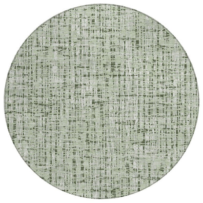 8' Green And Brown Round Abstract Washable Indoor Outdoor Area Rug HomeRoots