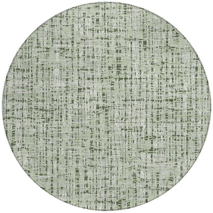 8' Green And Brown Round Abstract Washable Indoor Outdoor Area Rug HomeRoots