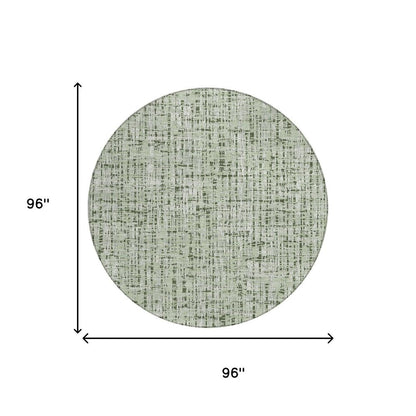 8' Green And Brown Round Abstract Washable Indoor Outdoor Area Rug HomeRoots