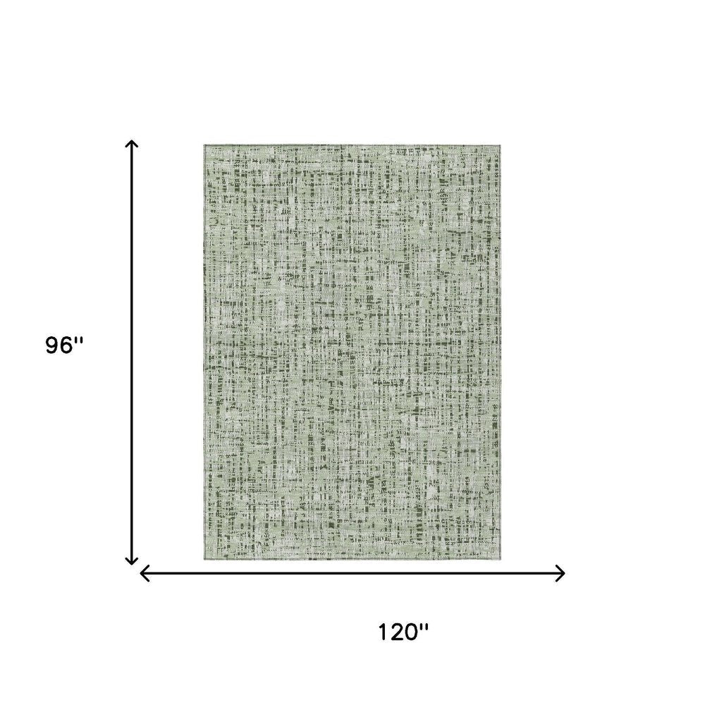 8' X 10' Green And Brown Abstract Washable Indoor Outdoor Area Rug HomeRoots