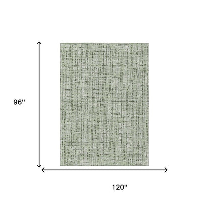 8' X 10' Green And Brown Abstract Washable Indoor Outdoor Area Rug HomeRoots