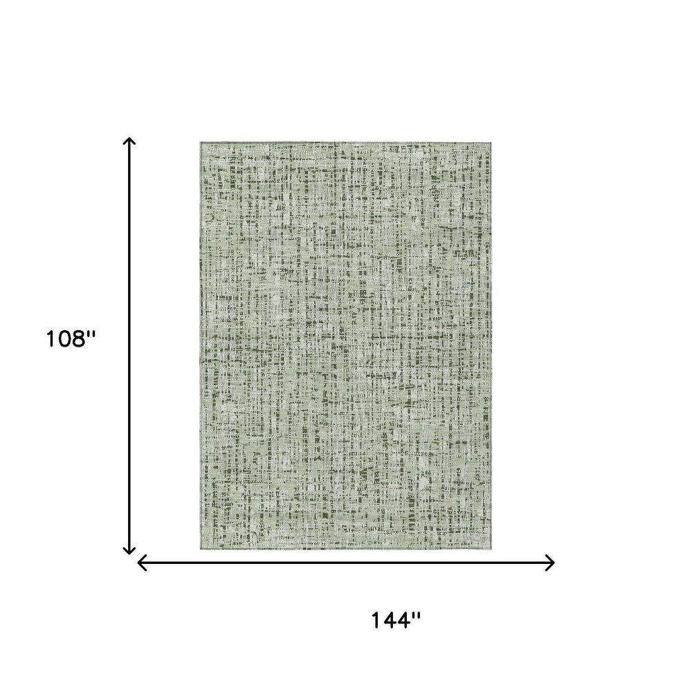 9' X 12' Green And Brown Abstract Washable Indoor Outdoor Area Rug HomeRoots