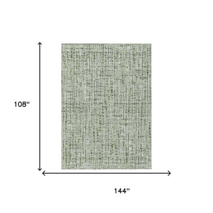 9' X 12' Green And Brown Abstract Washable Indoor Outdoor Area Rug HomeRoots