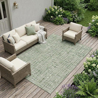 9' X 12' Green And Brown Abstract Washable Indoor Outdoor Area Rug HomeRoots
